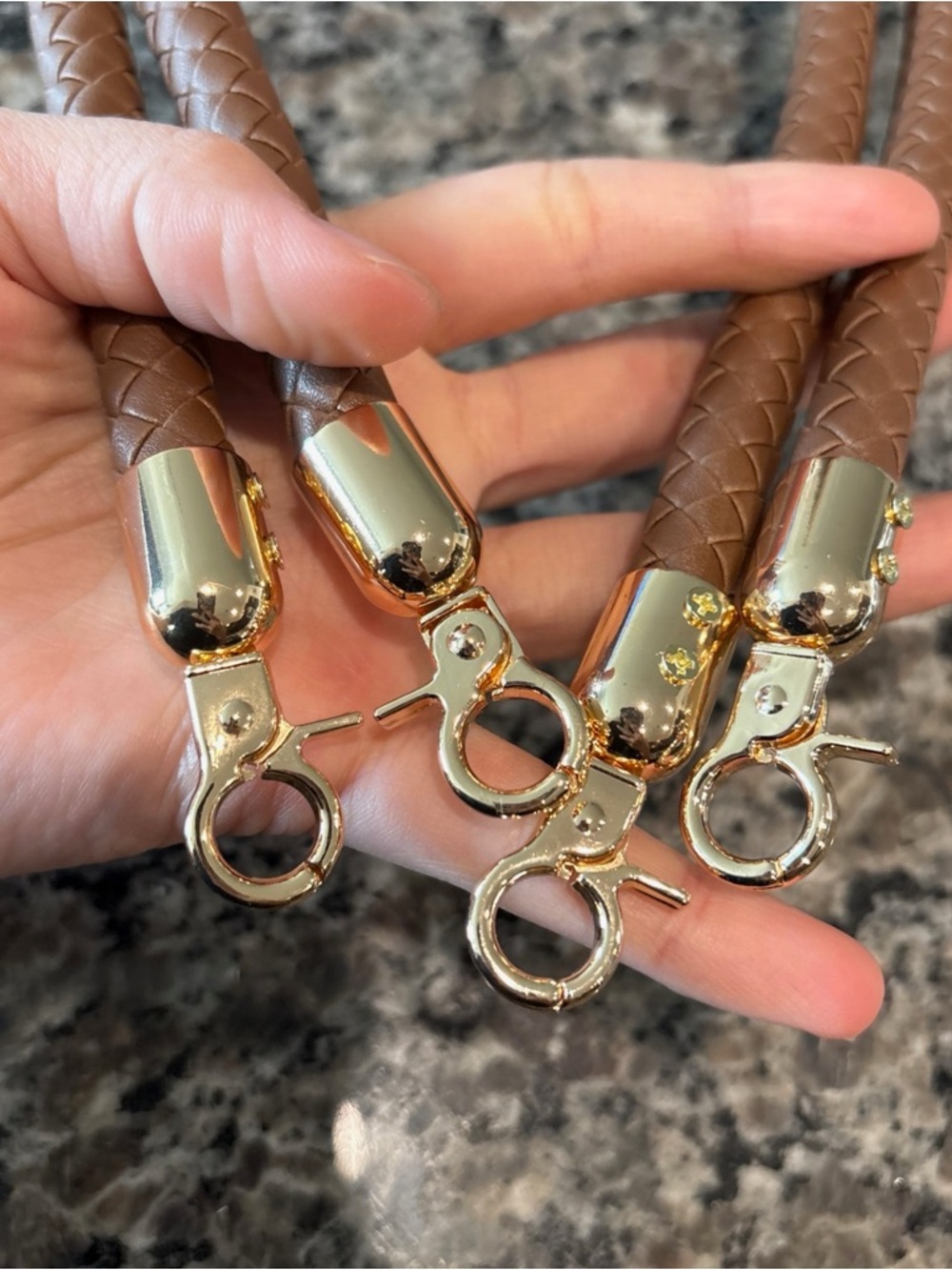 Braided PU Leather Bag Straps Purse Handles 2 Piece Set 23.62 Inches NWT - Picture 3 of 9